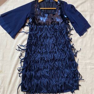 NAVY BLUE FLARE SEXY DRESS