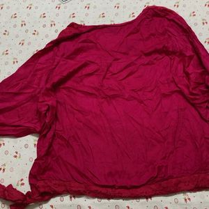 Magenta Blouson Top