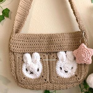 Crochet Miffy Messenger Sling Bag