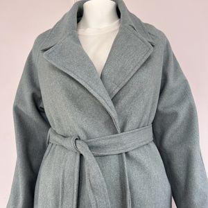 Grey Wrap Overcoat