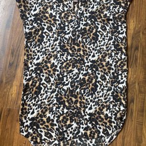 Leopard Print Long Shirt/Top