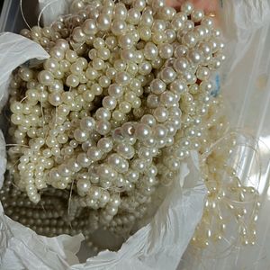 White Pearl Glass Beads 8 Mm