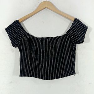 Black Casual Crop Top (Women's)