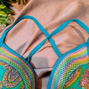 Embroidery Padded Bra