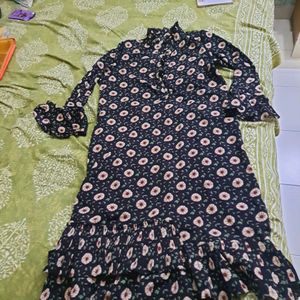 Women Black Flower Dress