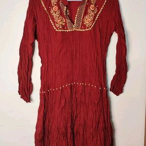 Dark Red Kurta