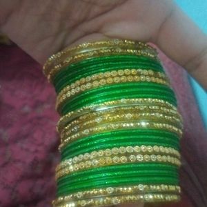 Golden & Green Bangle