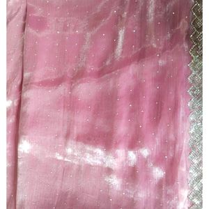 Beautiful Organza Saree With Embroidery