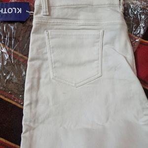 KLOTHICAL Denim White Jeans 34 Straight Fit