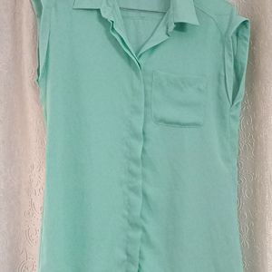 Mint Green Sleeveless Shirt