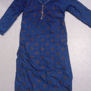 Blue Printed Staight Kurta