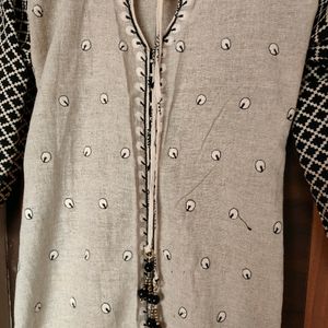 Grey Kurta With Tieups (Women)