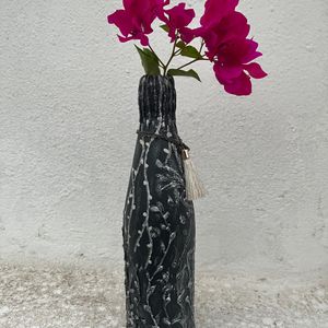 Texture Painted “Black Beauty” Flower Vase