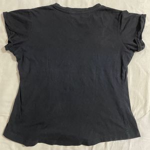 Zudio Black Basic T Shirt