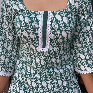 💚 Fresh Bell Sleeve Cotton Kurti 💚