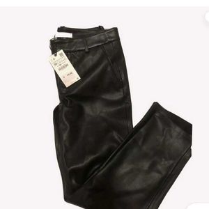 Zara Black Faux Leather High Wasted Pant