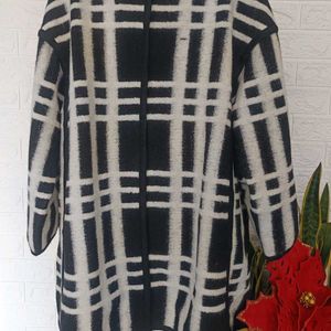 Imported Checkered Overcoat