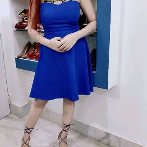 Blue Golden Off shoulder Dress