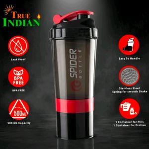 SpiderPro 500ml Gym Shaker Bottle Red