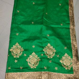 Green Saree With Blouse