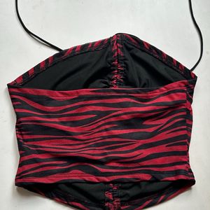 Urbanic Animal Print Red Croptop