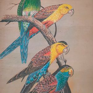 Wall Decor Parrots Painting