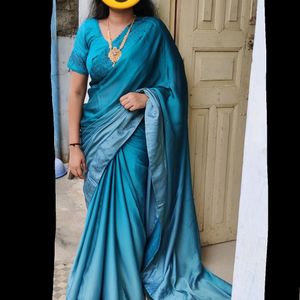 Double Shaded Silk Saree With Blouse