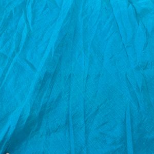 Teal Colour Plain Ghagra With Golden Border