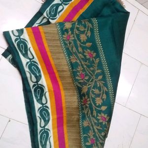 New Cotton Silk Saree With Blousepc