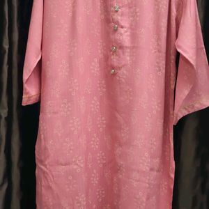 pink kurti set