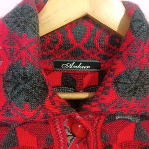 Machine Woven Pattern Button-down cardigan