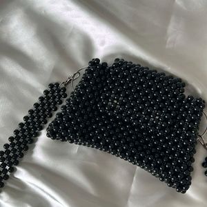 Black Side Beaded Bag