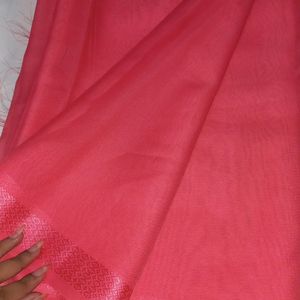 New Satin Patta Saree Pink Colour