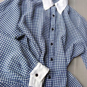 New Premium Cute Blue & White Korean Shirt