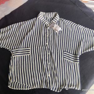 Blue Stripes Korean Shirt - L/XL