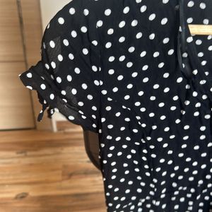 Polka Dot Micro Sleeve Mini Dress