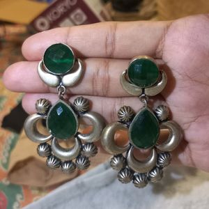 GREEN OXIDIZED EARRINGS🌿