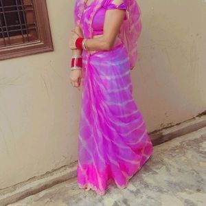 Pink Organza Saree