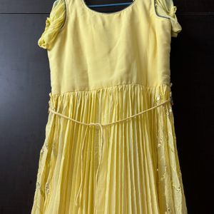 Lemon Yellow Long Kurti With Plazzo And Dupatto