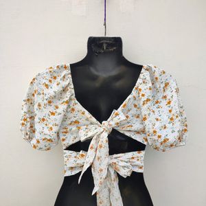 Shein Floral Back Tie Top (NEW WITHOUT TAG)