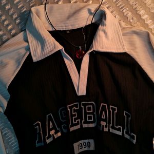 Baseball Collar Crop Top.