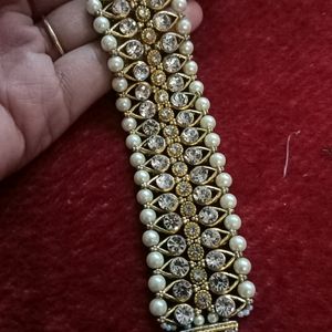 Heavy Pearl And Stone Bracelet