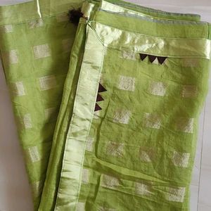 Green Colour Cotton Saree