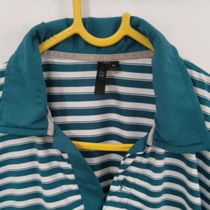 Striped Collar Neck Tshirt