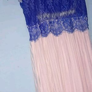 Pinteresty Blue Long Gown For Women