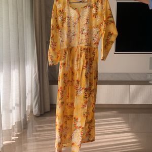 Yellow Chickenkari Kurta