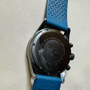 Men’s Emporio Armani Black Dial Blue Belt Watch