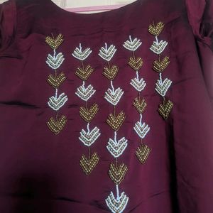 Silk Kurti Top With Lining