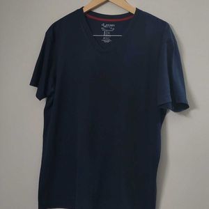 Jockey Men's V Neck Navy Blue Cotton Tshirt