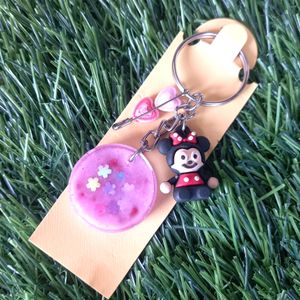 Resin Keychain || Minnie Mouse || Pink